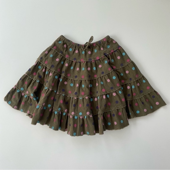 Mini Boden Little Girls Green Polka Dot Tiered Skirt Size 5-6Y - Picture 1 of 6